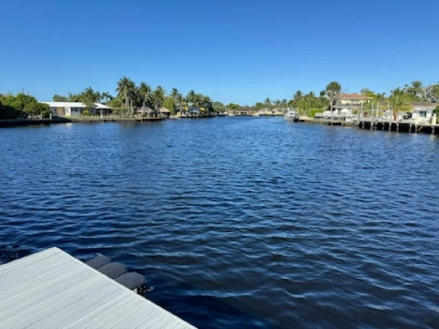 View down the canal from the dock